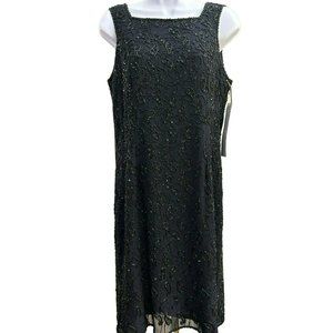 Phoebe for Kay Unger Women's Black Sequin Beaded Sleeveless Dress SIze 6 NWT